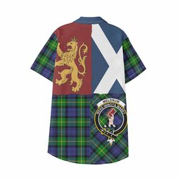 ScotsTee Shop Scottish Meldrum Crest Tartan Kid Hawaiian Shirt Lion Rampant Saltire Style