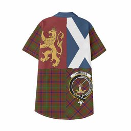 ScotsTee Shop Scottish Lumsden Crest Tartan Kid Hawaiian Shirt Lion Rampant Saltire Style