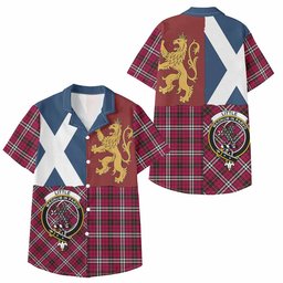ScotsTee Shop Scottish Little Crest Tartan Kid Hawaiian Shirt Lion Rampant Saltire Style