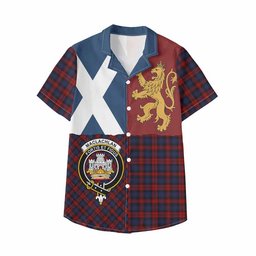 ScotsTee Shop Scottish MacLachlan (McLachlan) Crest Tartan Kid Hawaiian Shirt Lion Rampant Saltire Style
