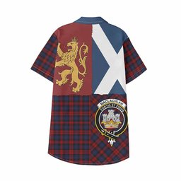 ScotsTee Shop Scottish MacLachlan (McLachlan) Crest Tartan Kid Hawaiian Shirt Lion Rampant Saltire Style