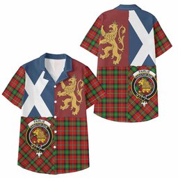 ScotsTee Shop Scottish Fairlie Crest Tartan Kid Hawaiian Shirt Lion Rampant Saltire Style