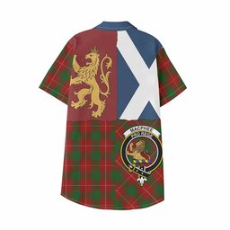 ScotsTee Shop Scottish MacPhee (McPhee) Crest Tartan Kid Hawaiian Shirt Lion Rampant Saltire Style