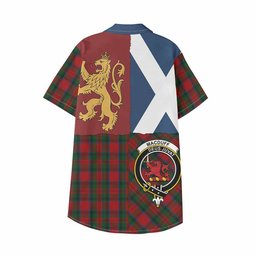 ScotsTee Shop Scottish MacDuff (McDuff) Crest Tartan Kid Hawaiian Shirt Lion Rampant Saltire Style