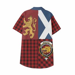 ScotsTee Shop Scottish MacIver (McIver) Crest Tartan Kid Hawaiian Shirt Lion Rampant Saltire Style