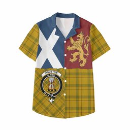 ScotsTee Shop Scottish Houston Crest Tartan Kid Hawaiian Shirt Lion Rampant Saltire Style
