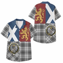ScotsTee Shop Scottish Glendinning Crest Tartan Kid Hawaiian Shirt Lion Rampant Saltire Style