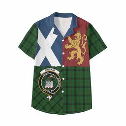 ScotsTee Shop Scottish Kincaid Crest Tartan Kid Hawaiian Shirt Lion Rampant Saltire Style