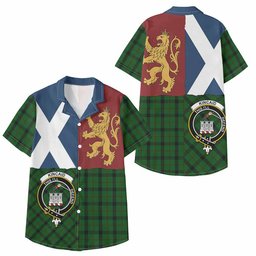 ScotsTee Shop Scottish Kincaid Crest Tartan Kid Hawaiian Shirt Lion Rampant Saltire Style