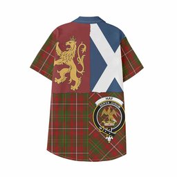 ScotsTee Shop Scottish Hay Crest Tartan Kid Hawaiian Shirt Lion Rampant Saltire Style