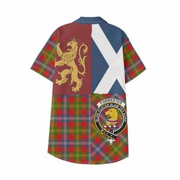 ScotsTee Shop Scottish Forrester (Foster) Crest Tartan Kid Hawaiian Shirt Lion Rampant Saltire Style