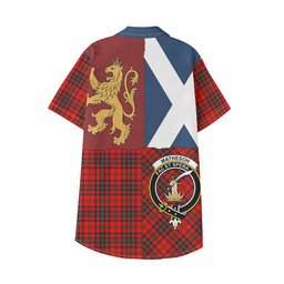 ScotsTee Shop Scottish Matheson Crest Tartan Kid Hawaiian Shirt Lion Rampant Saltire Style