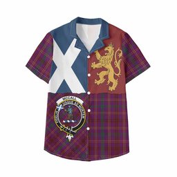 ScotsTee Shop Scottish McCall (Caithness) Crest Tartan Kid Hawaiian Shirt Lion Rampant Saltire Style
