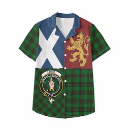 ScotsTee Shop Scottish Logie Crest Tartan Kid Hawaiian Shirt Lion Rampant Saltire Style