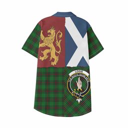 ScotsTee Shop Scottish Logie Crest Tartan Kid Hawaiian Shirt Lion Rampant Saltire Style