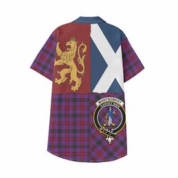 ScotsTee Shop Scottish Montgomery Crest Tartan Kid Hawaiian Shirt Lion Rampant Saltire Style
