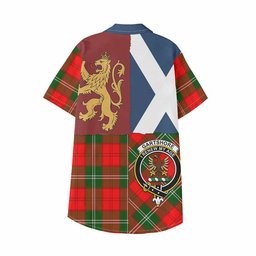 ScotsTee Shop Scottish Gartshore Crest Tartan Kid Hawaiian Shirt Lion Rampant Saltire Style