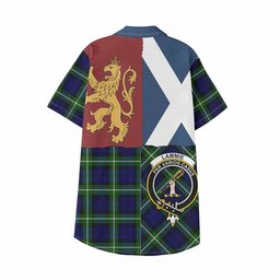 ScotsTee Shop Scottish Lammie Crest Tartan Kid Hawaiian Shirt Lion Rampant Saltire Style