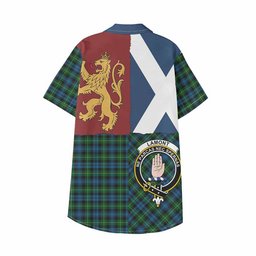 ScotsTee Shop Scottish Lamont Crest Tartan Kid Hawaiian Shirt Lion Rampant Saltire Style
