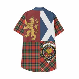 ScotsTee Shop Scottish Lyle Crest Tartan Kid Hawaiian Shirt Lion Rampant Saltire Style