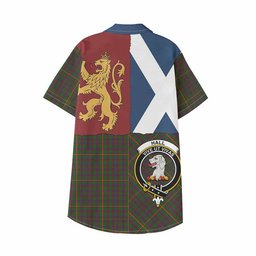ScotsTee Shop Scottish Hall Crest Tartan Kid Hawaiian Shirt Lion Rampant Saltire Style