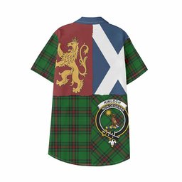 ScotsTee Shop Scottish Kinloch Crest Tartan Kid Hawaiian Shirt Lion Rampant Saltire Style