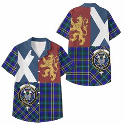 ScotsTee Shop Scottish Hope Crest Tartan Kid Hawaiian Shirt Lion Rampant Saltire Style
