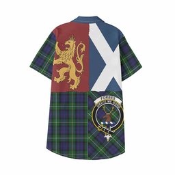 ScotsTee Shop Scottish Forbes Crest Tartan Kid Hawaiian Shirt Lion Rampant Saltire Style