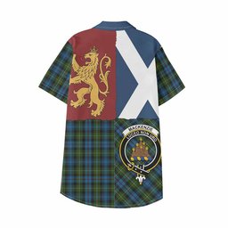 ScotsTee Shop Scottish Mackenzie (Mckenzie) Crest Tartan Kid Hawaiian Shirt Lion Rampant Saltire Style