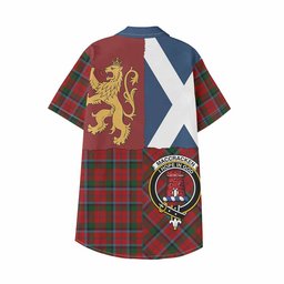 ScotsTee Shop Scottish MacCracken (McCracken) Crest Tartan Kid Hawaiian Shirt Lion Rampant Saltire Style
