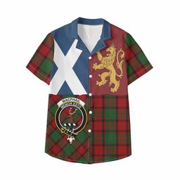 ScotsTee Shop Scottish MacPhail (McPhail) Crest Tartan Kid Hawaiian Shirt Lion Rampant Saltire Style