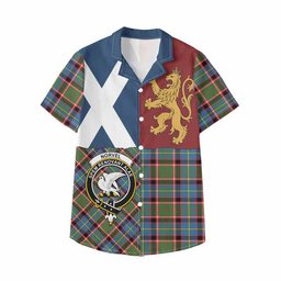 ScotsTee Shop Scottish Norvel Crest Tartan Kid Hawaiian Shirt Lion Rampant Saltire Style