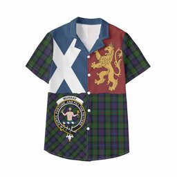 ScotsTee Shop Scottish Murray Crest Tartan Kid Hawaiian Shirt Lion Rampant Saltire Style