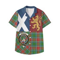 ScotsTee Shop Scottish Muirhead Crest Tartan Kid Hawaiian Shirt Lion Rampant Saltire Style
