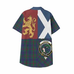ScotsTee Shop Scottish Laurie Crest Tartan Kid Hawaiian Shirt Lion Rampant Saltire Style