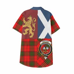 ScotsTee Shop Scottish Maxtone Crest Tartan Kid Hawaiian Shirt Lion Rampant Saltire Style