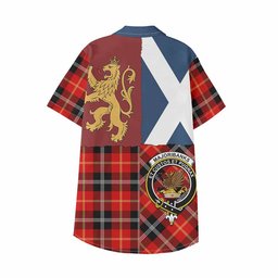 ScotsTee Shop Scottish Majoribanks Crest Tartan Kid Hawaiian Shirt Lion Rampant Saltire Style
