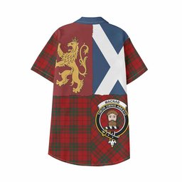 ScotsTee Shop Scottish MacNab (McNab) Crest Tartan Kid Hawaiian Shirt Lion Rampant Saltire Style