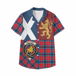 ScotsTee Shop Scottish MacTavish (McTavish) Crest Tartan Kid Hawaiian Shirt Lion Rampant Saltire Style