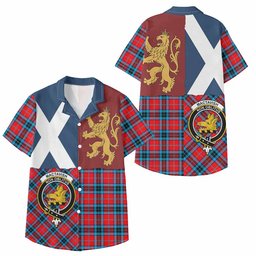 ScotsTee Shop Scottish MacTavish (McTavish) Crest Tartan Kid Hawaiian Shirt Lion Rampant Saltire Style