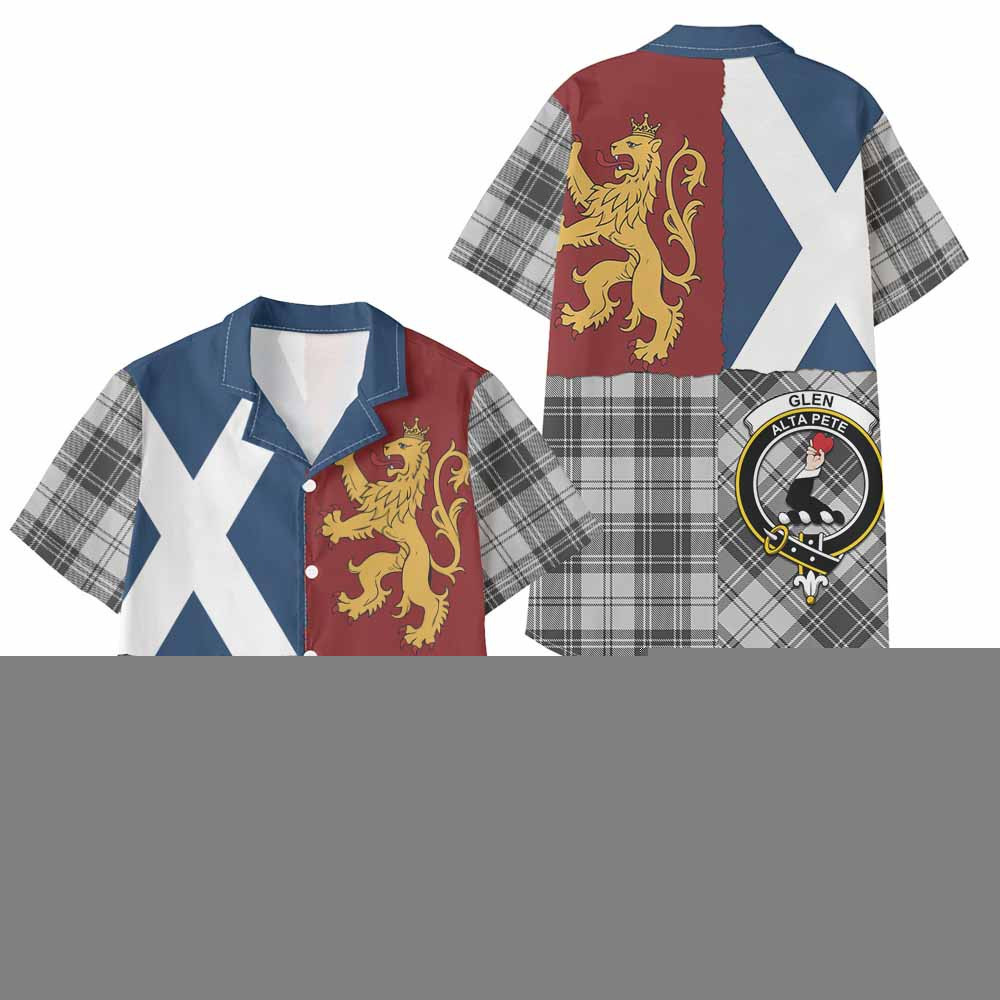 ScotsTee Shop Scottish Glen Crest Tartan Kid Hawaiian Shirt Lion Rampant Saltire Style