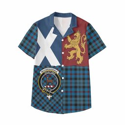 ScotsTee Shop Scottish MacCorquodale (McCorquodale) Crest Tartan Kid Hawaiian Shirt Lion Rampant Saltire Style