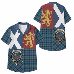 ScotsTee Shop Scottish MacCorquodale (McCorquodale) Crest Tartan Kid Hawaiian Shirt Lion Rampant Saltire Style