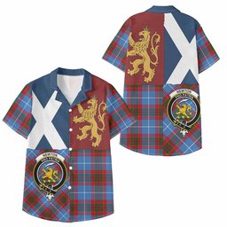 ScotsTee Shop Scottish Newton Crest Tartan Kid Hawaiian Shirt Lion Rampant Saltire Style