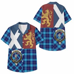 ScotsTee Shop Scottish McKerrell Crest Tartan Kid Hawaiian Shirt Lion Rampant Saltire Style