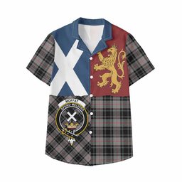 ScotsTee Shop Scottish Moffat Crest Tartan Kid Hawaiian Shirt Lion Rampant Saltire Style