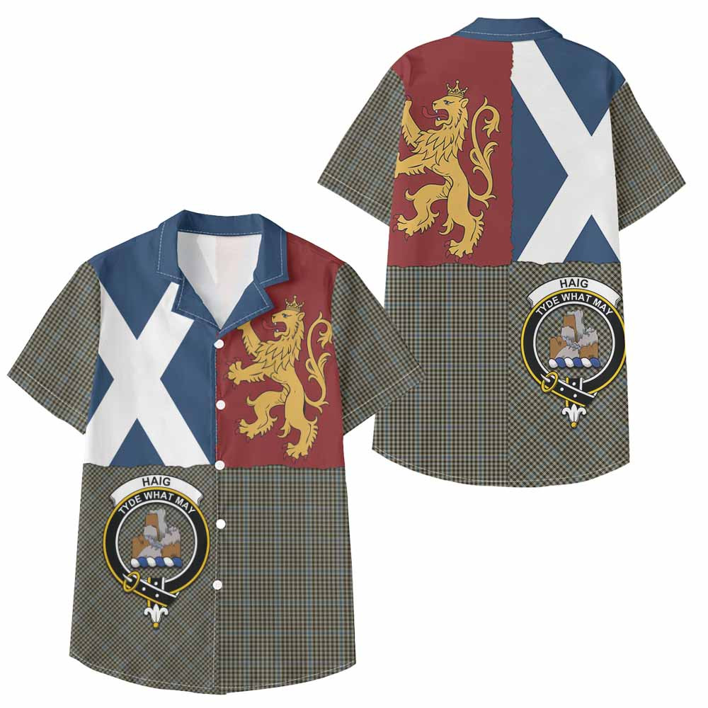 ScotsTee Shop Scottish Haig Crest Tartan Kid Hawaiian Shirt Lion Rampant Saltire Style