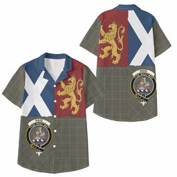ScotsTee Shop Scottish Haig Crest Tartan Kid Hawaiian Shirt Lion Rampant Saltire Style