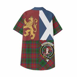 ScotsTee Shop Scottish MacCulloch (McCulloch) Crest Tartan Kid Hawaiian Shirt Lion Rampant Saltire Style