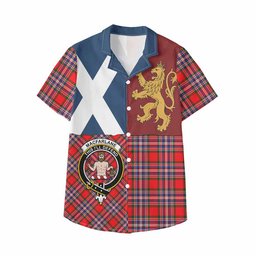 ScotsTee Shop Scottish MacFarlane (McFarlane) Crest Tartan Kid Hawaiian Shirt Lion Rampant Saltire Style